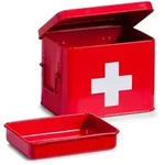 Zeller Metall-Erste-Hilfe-Set, Rot, Metall, 16x16x21.5 cm, Badezimmer,