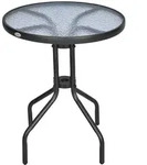 Outsunny Gartentisch,, Schwarz, Ahorn, Akazie, Metall, Kunststoff, 60x70x60 cm,
