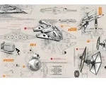 Xora Fototapete Star Wars, Gelb, Grau, Weltall, 368x254 cm, Fsc, Tapeten &