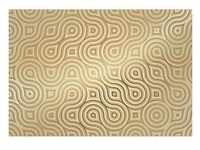 Komar Fototapete Meander, Grau, Gold, Papier, Abstraktes, 368x254 cm, Fsc, Made in