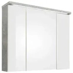Livetastic Spiegelschrank, Grau, Holzwerkstoff, 3 F&auml;cher, 80x69x20 cm, Badezimmer,