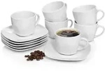S&auml;nger Kaffeetassen, Wei&szlig;, Keramik, 12-teilig, 44x12.5x22 cm, kratzfest, Kaffee &