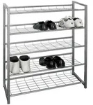 Carryhome Schuhregal, Alu, Metall, 5 F&auml;cher, 80x106x30 cm, Garderobe,