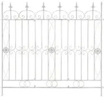 CLP Gartenzaun, Wei&szlig;, Grau, Metall, 124x116 cm, Sonnen- & Sichtschutz, Sichtschutz