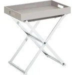 Joop! Beistelltisch, Grau, Chrom, Metall, Textil, rechteckig, X-Form, 32x50x52...