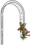 Relaxdays Rosenbogen, Schwarz, Metall, 144x226x36.5 cm, Gartenzubeh&ouml;r, Gartendeko
