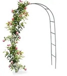 Relaxdays Rosenbogen, Dunkelgr&uuml;n, Metall, 140x240x38 cm, Gartenzubeh&ouml;r, Gartendeko