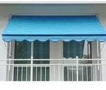 Boxxx Klemmmarkise, Blau, Wei&szlig;, Metall, Textil, Streifen, 300x225-275x150 cm,