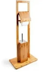 Relaxdays WC, Hellbraun, Holz, Metall, Kunststoff, 21x82x36 cm, Badezimmer, WC