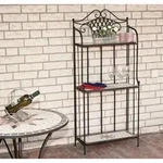 Gardenson Gartenregal, Mehrfarbig, Schwarz, Metall, Keramik, Mosaik, 3 F&auml;cher,