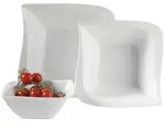 M&auml;ser Sch&uuml;sselset, Wei&szlig;, Keramik, 3-teilig, quadratisch, Essen & Trinken,