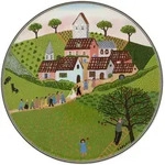 Villeroy & Boch Tortenplatte, Wei&szlig;, Mehrfarbig, Keramik, Rund, 29.5x1.5x29.5 cm,