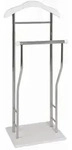 Herrendiener, Wei&szlig;, Chrom, Metall, Holzwerkstoff, 45x110x30 cm, Hosenhalter,