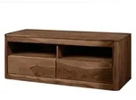 Massivmoebel24 Tv-Board, Dunkelbraun, Holz, Echtholz,Akazie, 2 Schubladen,