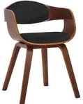 CLP Armlehnenstuhl, Schwarz, Walnuss, Holz, 49x73x46 cm, Esszimmer, St&uuml;hle,