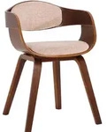 CLP Armlehnenstuhl, Creme, Walnuss, Holz, 49x73x46 cm, Esszimmer, St&uuml;hle,
