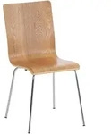 CLP Besucherstuhl, Eiche, Metall, 43x87x47 cm, Arbeitszimmer, Besucherst&uuml;hle