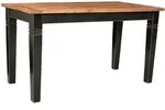 Mid.you Esstisch, Schwarz, Honig, Holz, Mangoholz, massiv, rechteckig, eckig,