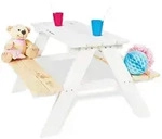 Pinolino Kindersitzgruppe Nicki f&uuml;r 4, Wei&szlig;, Holz, 79x50x90 cm, Kinderzimmer &