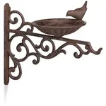 Relaxdays Vogeltr&auml;nke, Braun, Metall, 28x24x14 cm, Gartenzubeh&ouml;r, Gartenpflege,
