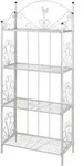 vidaXL Pflanzentreppe, Wei&szlig;, Metall, 33x153x61.5 cm, Wohnzimmer, Wohnzimmertische,