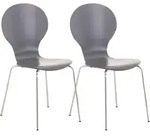 CLP Besucherstuhl, Grau, Metall, 43x86x45 cm, Arbeitszimmer, Besucherst&uuml;hle