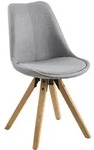 Carryhome Stuhl, Grau, Holz, Metall, Textil, Kautschukholz, massiv, eckig, 48x85x55