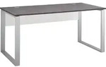 Germania Schreibtisch, Graphit, Wei&szlig;, Holzwerkstoff, rechteckig, Kufe, 75x79x158 cm,