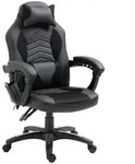 Homcom B&uuml;rostuhl, Schwarz, Leder, 69x117x68 cm, Arbeitszimmer, B&uuml;rost&uuml;hle,