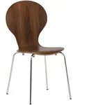 CLP Besucherstuhl, Walnuss, Metall, 43x86x45 cm, Arbeitszimmer, Besucherst&uuml;hle