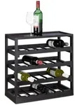 Relaxdays Weinregal, Schwarz, Holz, Holzwerkstoff, 52x52x25 cm, Wohnzimmer, Regale,
