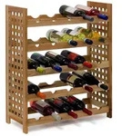 Relaxdays Weinregal, Braun, Holz, 25x73x63 cm, Wohnzimmer, Regale, Weinregale