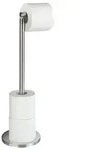 Wenko Toilettenpapierhalter 2In1, Edelstahl, Metall, 21x55x17 cm, Badezimmer, WC