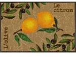 wash+dry K&uuml;chenteppich Le Citron, Beige, Gelb, Gr&uuml;n, Textil, Zitronen, rechteckig,