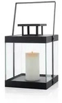 Blomus Laterne Finca, Schwarz, Metall, rechteckig, 20.5x30.5x21 cm, Glaseinsatz,