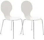 CLP Besucherstuhl, Wei&szlig;, Metall, 43x86x45 cm, Arbeitszimmer, Besucherst&uuml;hle