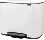 Brabantia Abfalleimer BO Treteimer, Wei&szlig;, Kunststoff, 11 + 23 L, 44x36.5x54 cm,