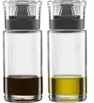 Leonardo Essig-/&Ouml;lflasche Cucina, Klar, Schwarz, Glas, 11.9x14.8x61 cm, Deckel,