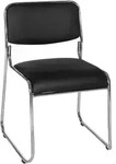 Mid.you Besucherstuhl, Schwarz, Metall, Textil, Kufe, 41x84x52 cm, Arbeitszimmer,