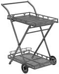 Gardenson Garten-Servierwagen, Grau, Metall, 69x54x87 cm, abnehmbares Tablett,
