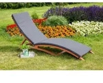 Gardenson Gartenliege Cuba, Anthrazit, Eukalyptusholz, Holz, Eukalyptusholz,