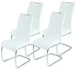 P & B Schwingstuhl-Set, Wei&szlig;, Chrom, Metall, Textil, Rundrohr, 43x98x59 cm,