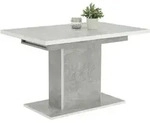 P & B Esstisch, Hellgrau, Holzwerkstoff, Betonoptik, rechteckig, S&auml;ule, 80x76x120