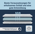 Betten-ABC Kindermatratze, Wei&szlig;, Textil, 80x160 cm, Oeko-Tex&reg; Standard 100, Bezug