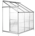 tectake Anlehngew&auml;chshaus, Transparent, Metall, 128x202x192 cm, Gartenzubeh&ouml;r,