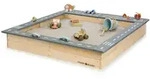 Muddy Buddy Sandkasten, Grau, Natur, Holz, Zypresse, massiv, 125x20x135 cm, EN 71,