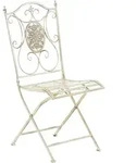 CLP Gartenklappstuhl, Creme, Metall, 42x91x49 cm, Gartenm&ouml;bel, Gartenst&uuml;hle,