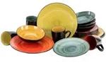 Creatable Kombiservice, Mehrfarbig, Keramik, 16-teilig, Kreise, 300 ml,400 ml,