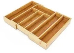 Relaxdays Besteckkasten, Hellbraun, Holz, 43x5x34 cm, K&uuml;chenzubeh&ouml;r, Besteckk&auml;sten