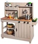 Muddy Buddy Matschk&uuml;che, Grau, Holz, Metall, Zypresse, massiv, 40x105x102 cm, EN 71,